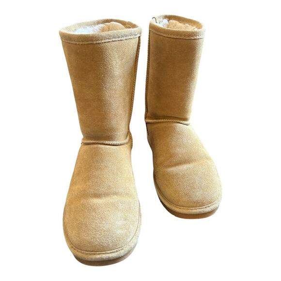Bear Paw BearPaw Emma Short Women’s Boots Size 8 Tan Cow Suede Sheepskin Booties - Picture 6 of 9